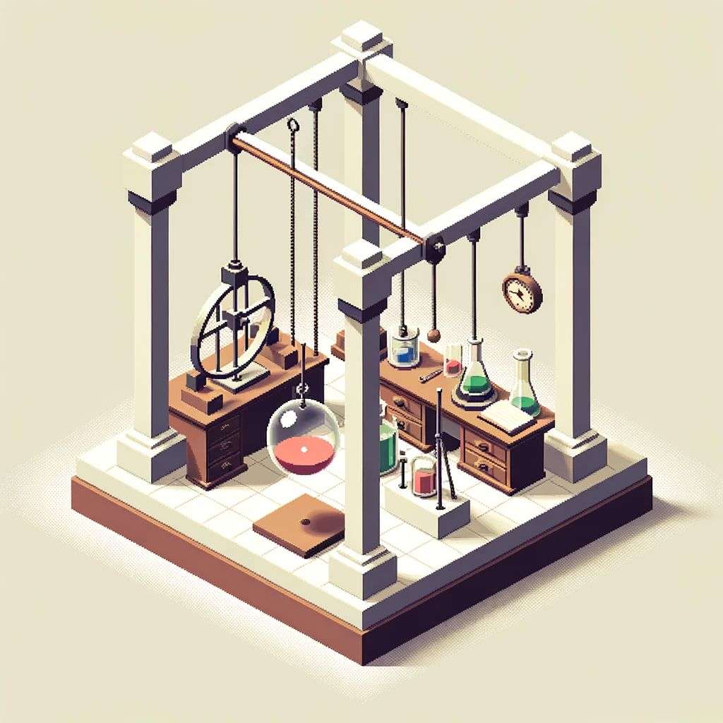 the discovery of gravity, low polygon isometric render